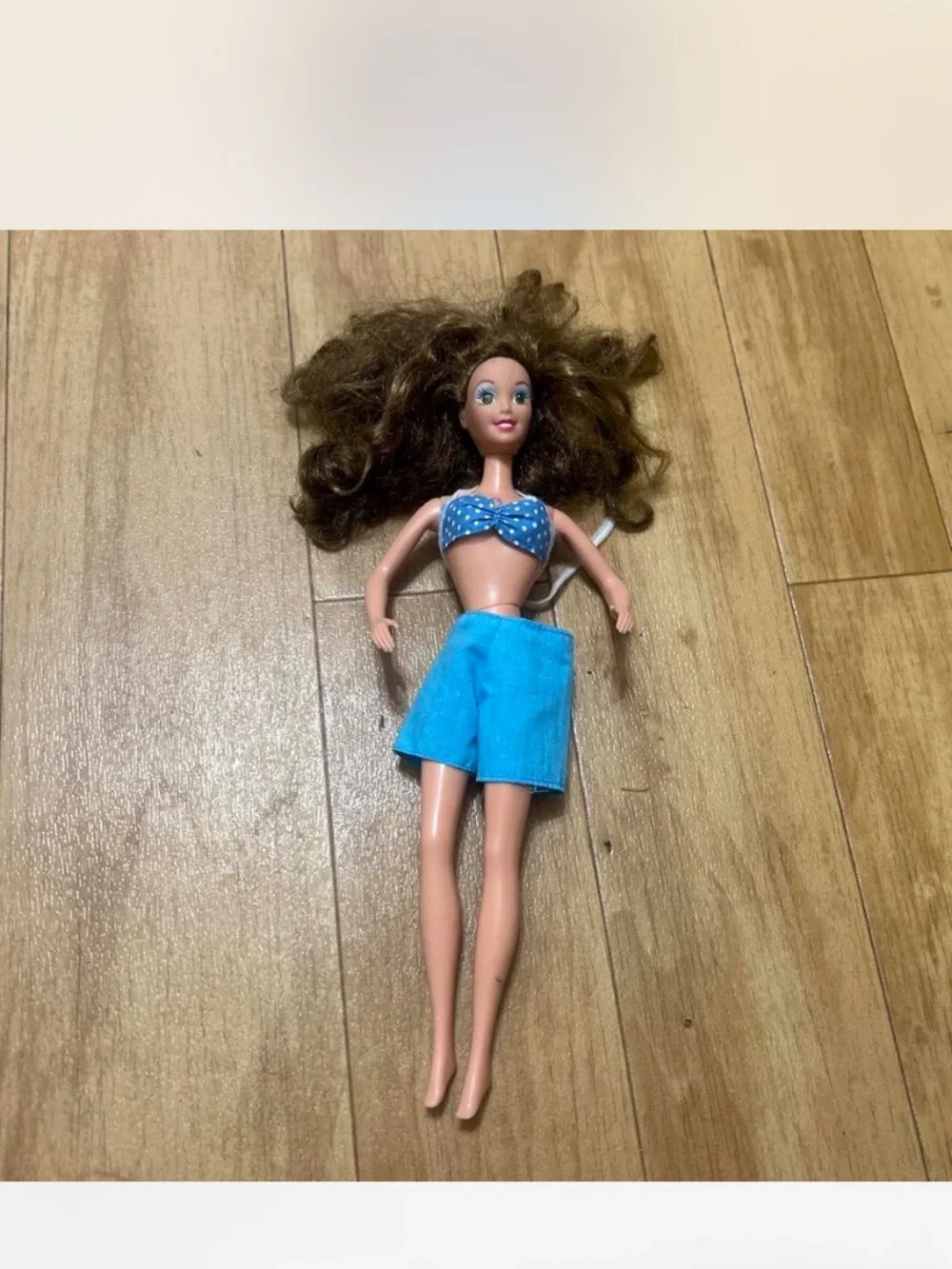 Barbie Blue White Polka Dot Bikini Top